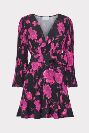 Microfiber Blended Fabric Liv Amarilla Rose Pleated Dress