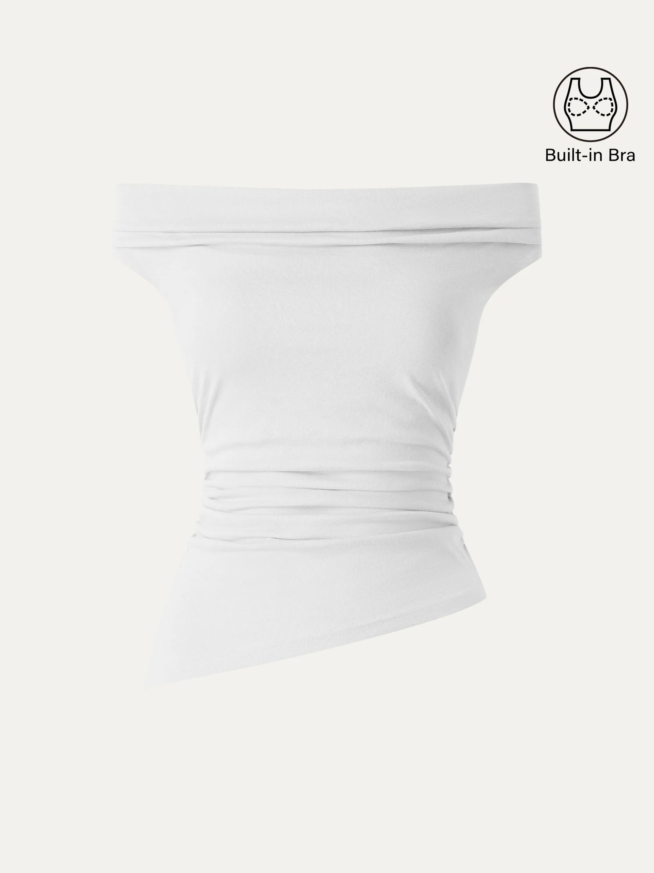 Earthy Tone Colorways Cold Shoulder Cotton-Linen Gathered New Airy Brami