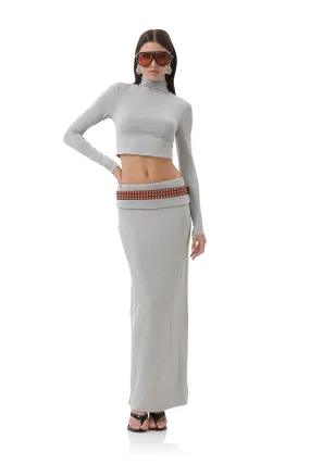 SoftFeel Fabric OEKOTEX Certified Fabric Micaela Crop Turtleneck - Heather Grey