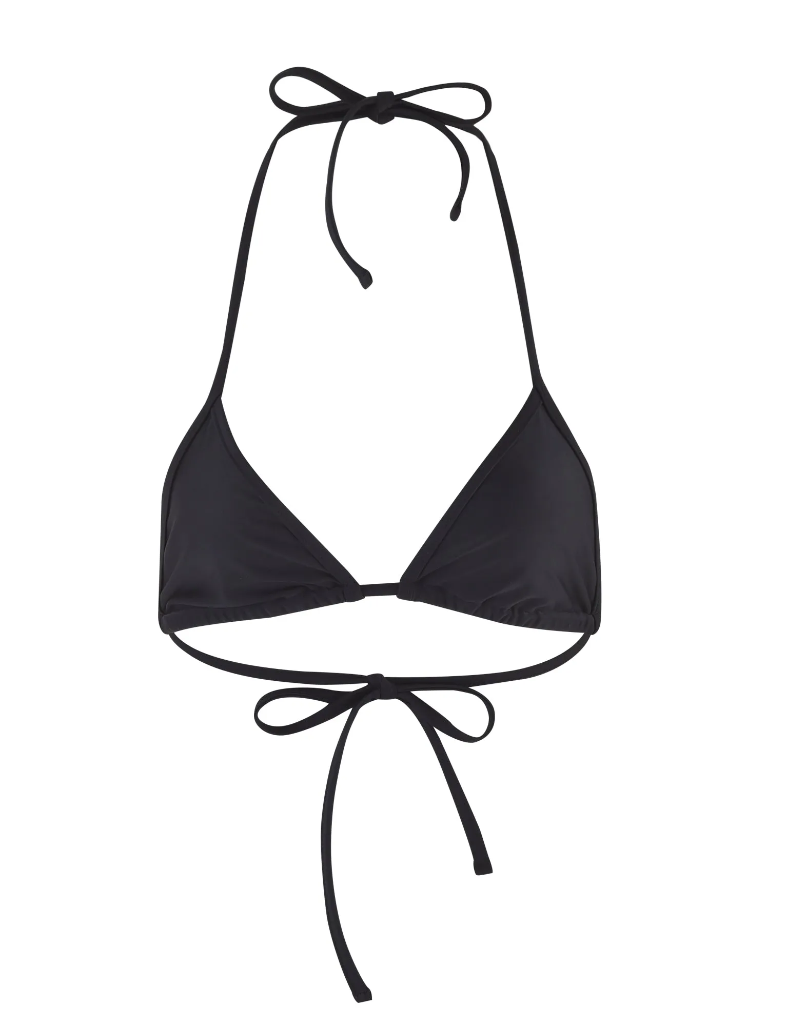 LULA BIKINI TOP - BLACK Adjustable Drawstrings Molded Cups