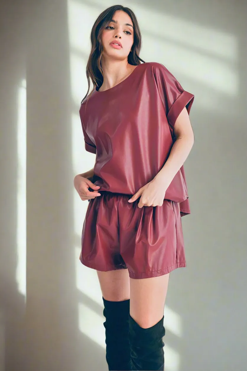 DoubleLayeredFabric SelfFabric Binding Sangria Street Top - FINAL SALE