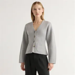 Elinor Organic Cotton-Wool V-Neck Cardigan Timeless Knit