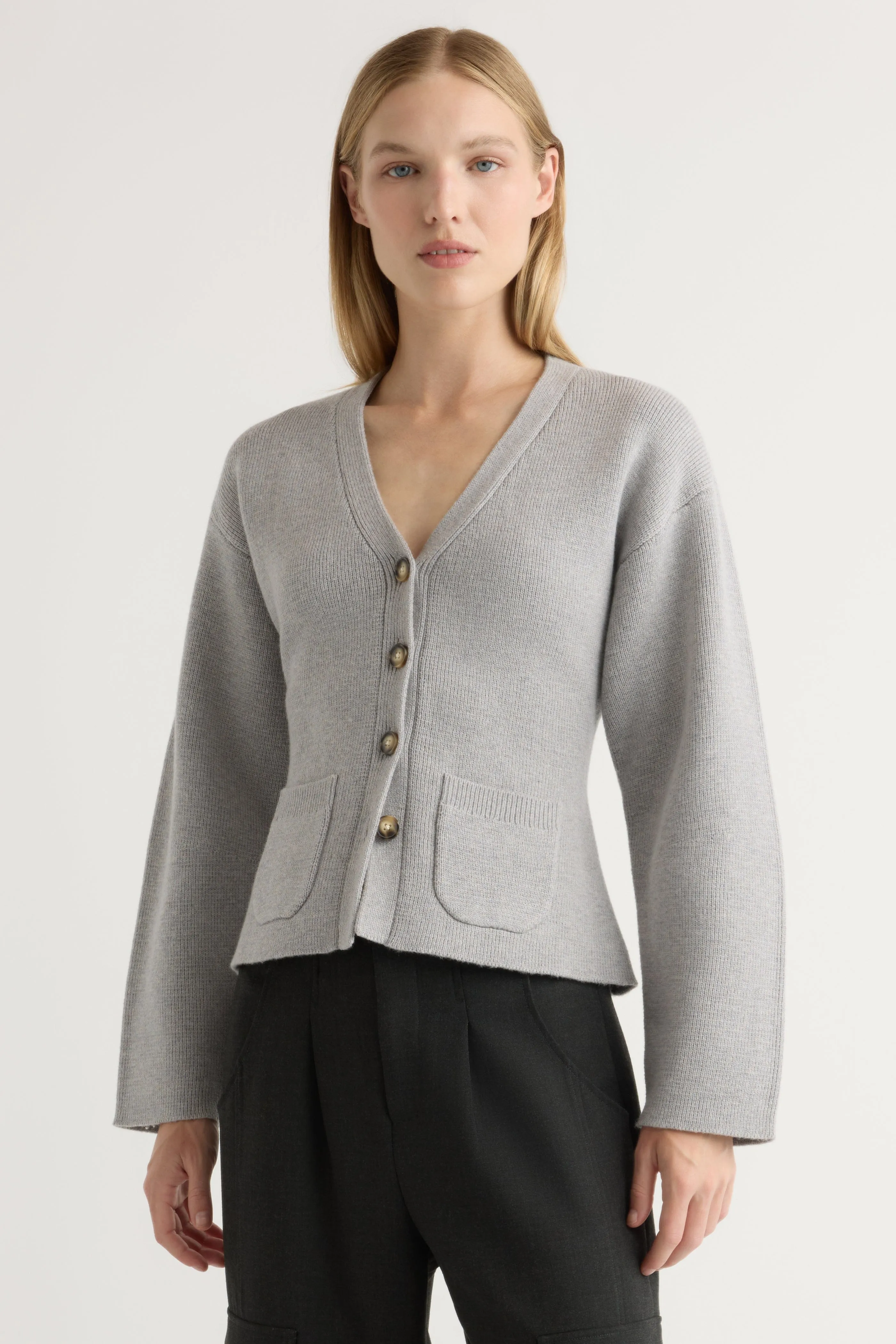 Trendy Wear Elinor Organic Cotton-Wool V-Neck Cardigan
