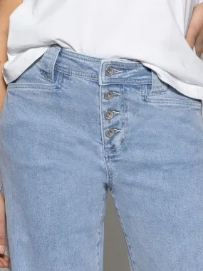 Luna Cuffed Standard Rise Jeans Blue Moonlight Casual Chic Look Durable Seams