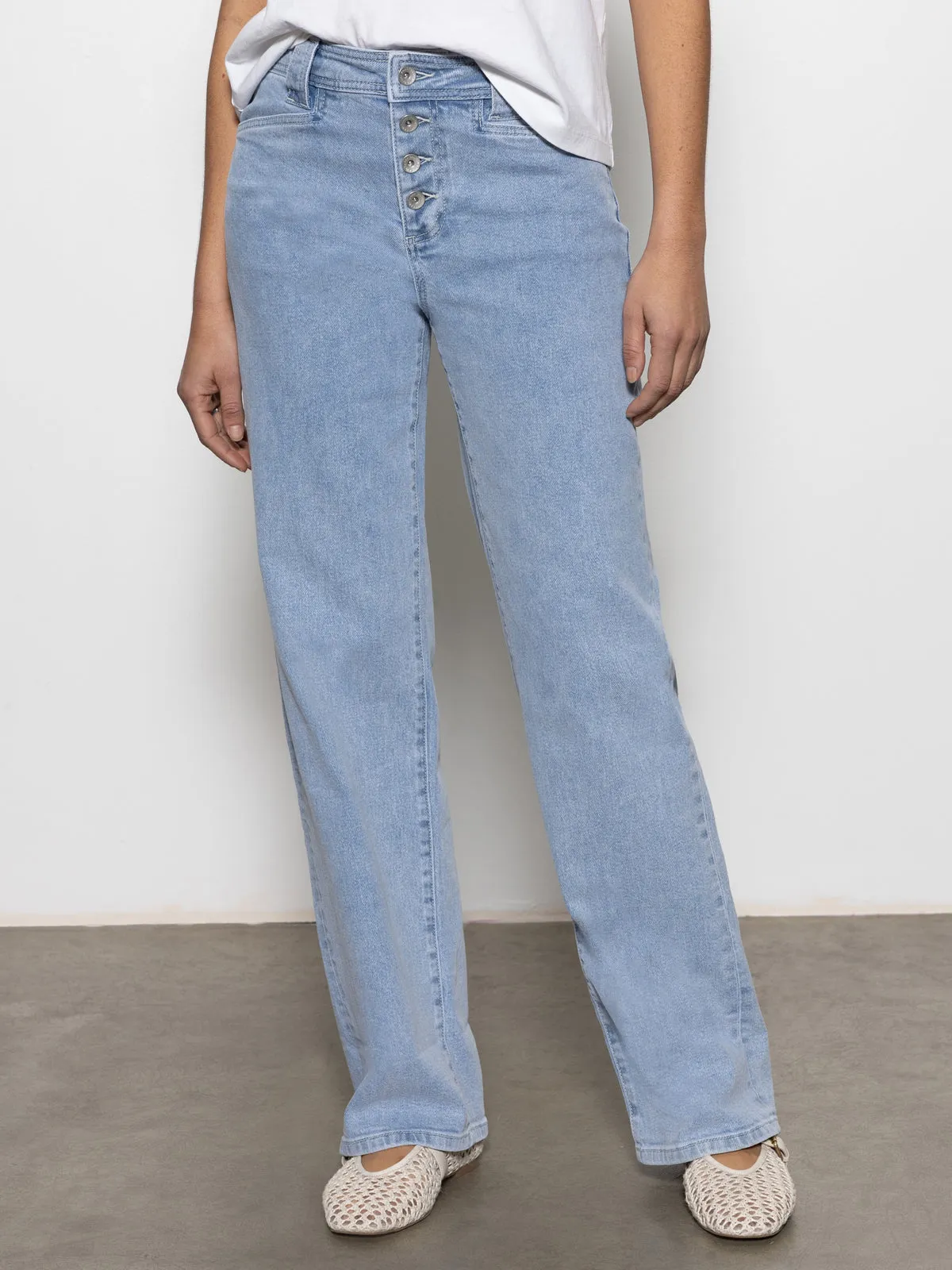 Luna Cuffed Standard Rise Jeans Blue Moonlight Leisure Wear