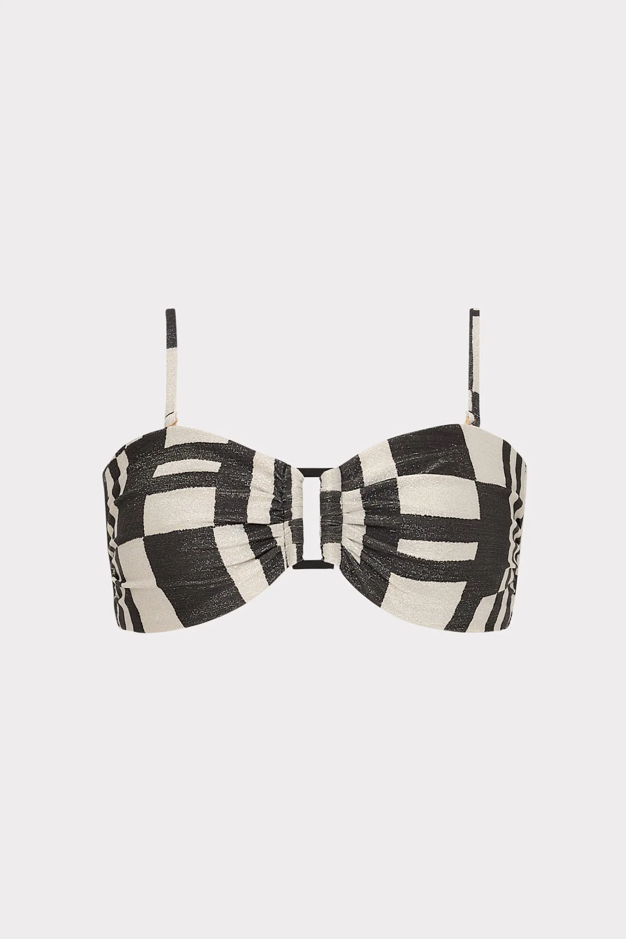 Barcelona Shimmer Puzzle Bandeau Top Waterfront Vacation High Coverage Back Panels