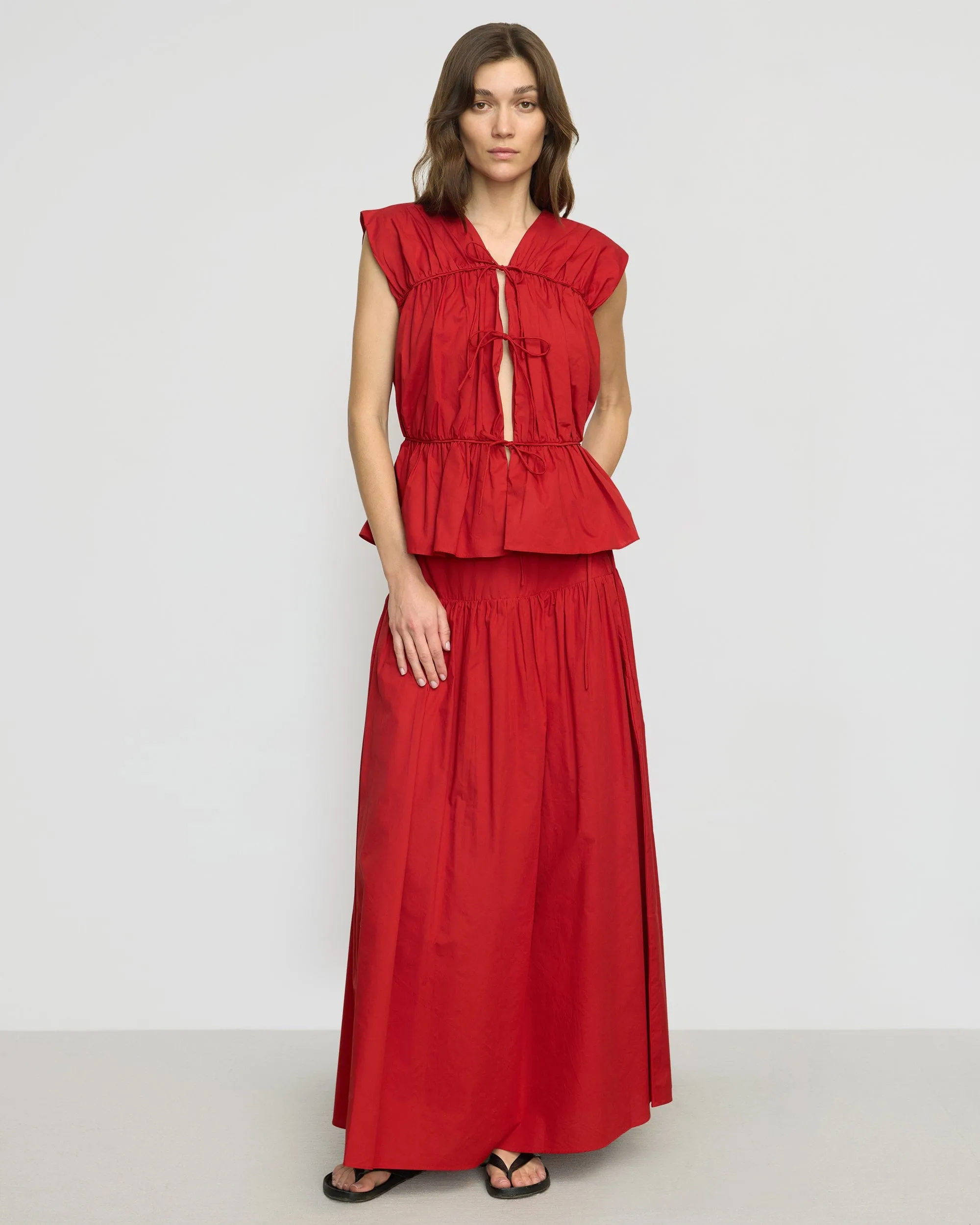 Maxi length Bao Organic Cotton Drop-Waist Skirt