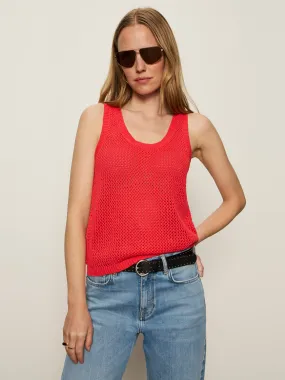 Layering Fashion Short sleeved breeziness Mesh Stitch Shell Sweater Cayenne
