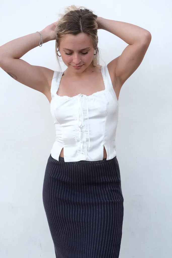 Envy Corset Top- White EcoCertified Textile