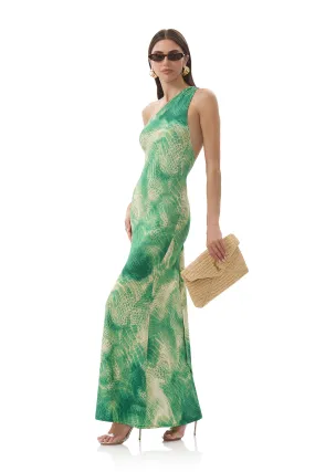 Carlotta Dress - Green Snake Formal dinner wear Elegant Motion