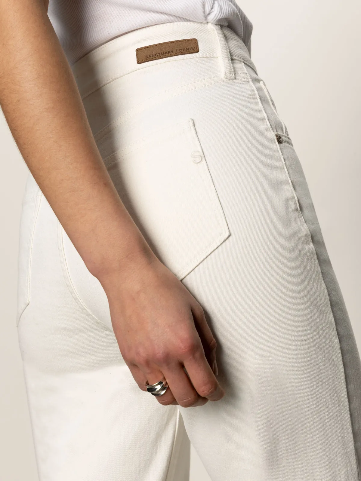 Trendy Wear Trendy Layering Soleil 90's Straight High Rise Jeans White