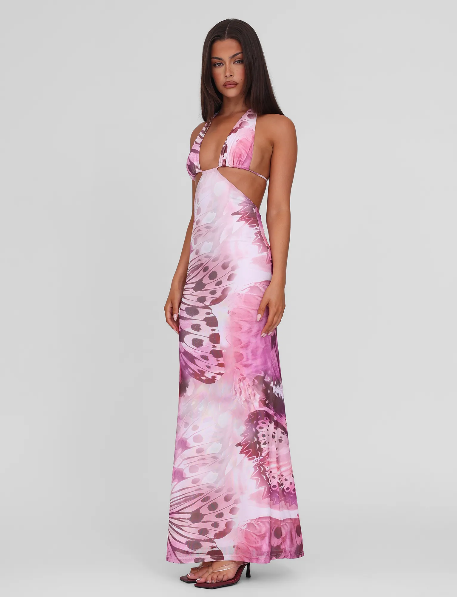 Smooth Design SOLEIL MAXI DRESS - MACRO BUTTERFLY