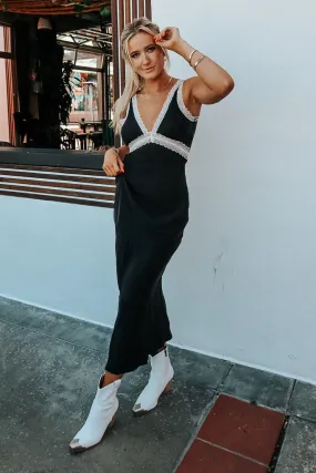 ConvertibleCollarSystem Sophia Satin Lace Maxi Dress - Black