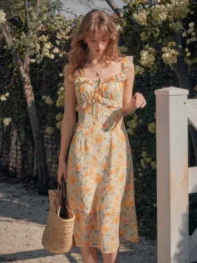 Sophia Square Neck Ruffle Sleeve Dress Seasonal Layer Beauty Zone