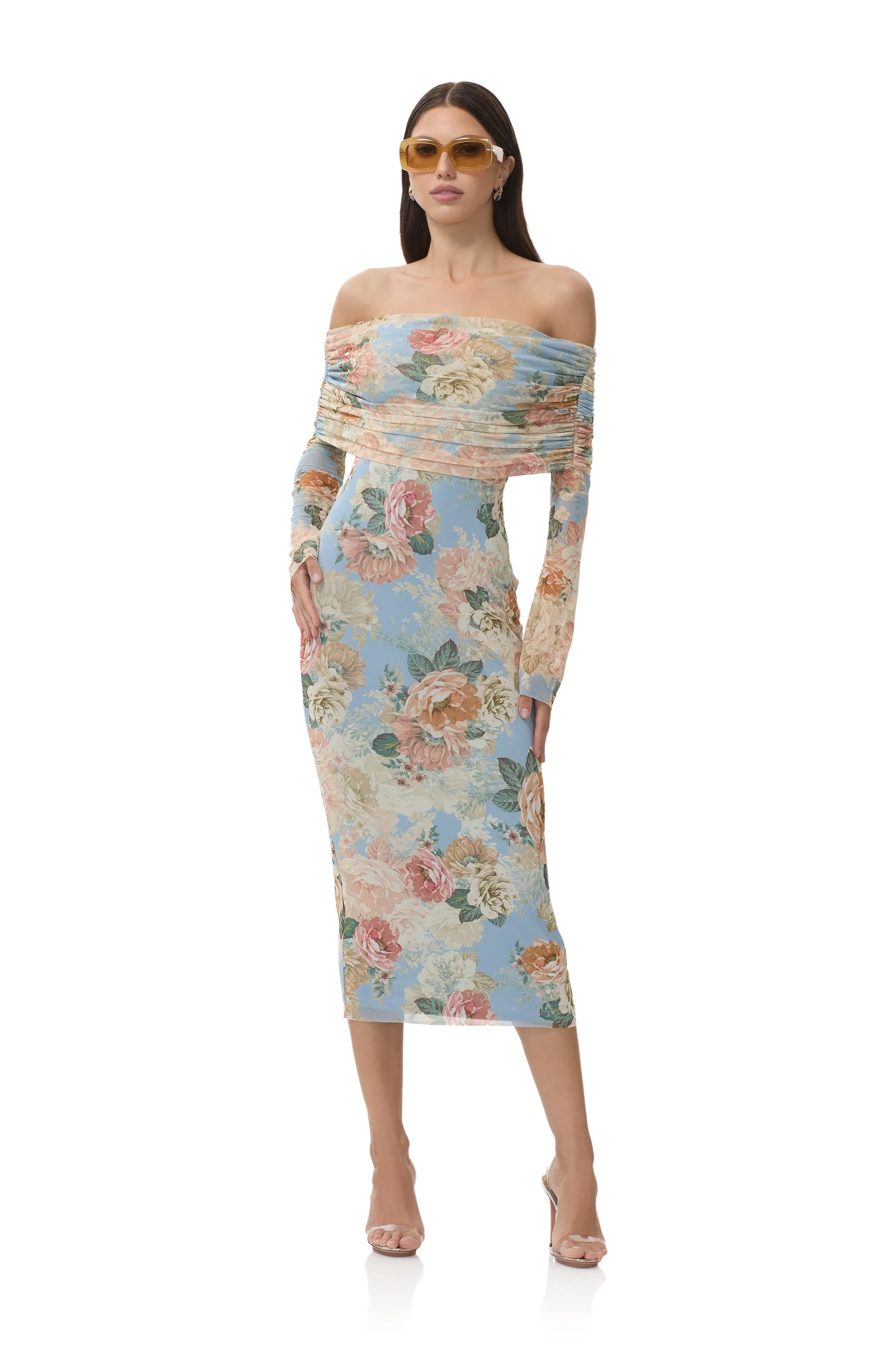 Cornelia Dress - Soft Slate Bloom Everyday Style Refined Form