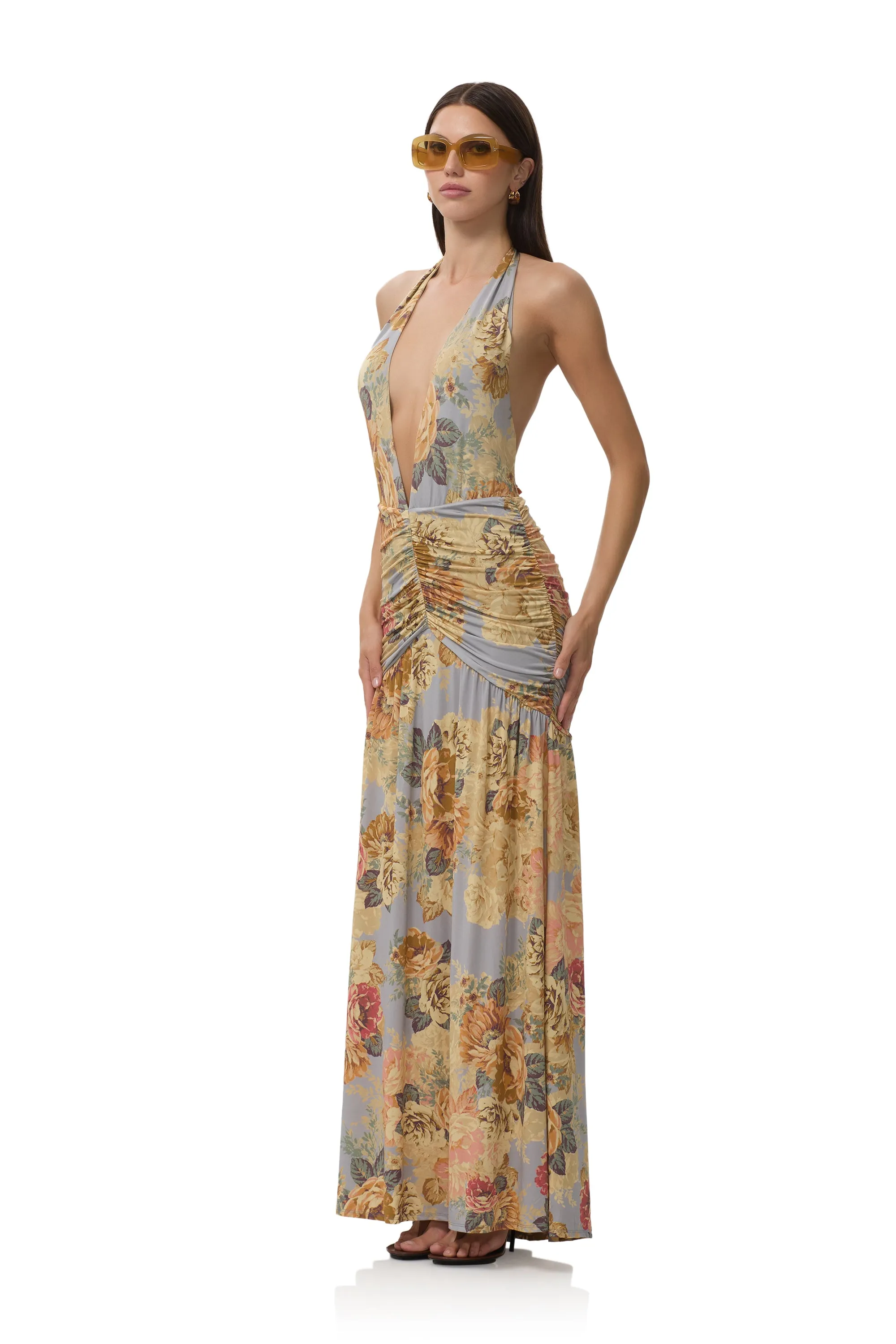 Elegant Detail Chilly Weather Wear Cadiz Dress - Slate Bloom