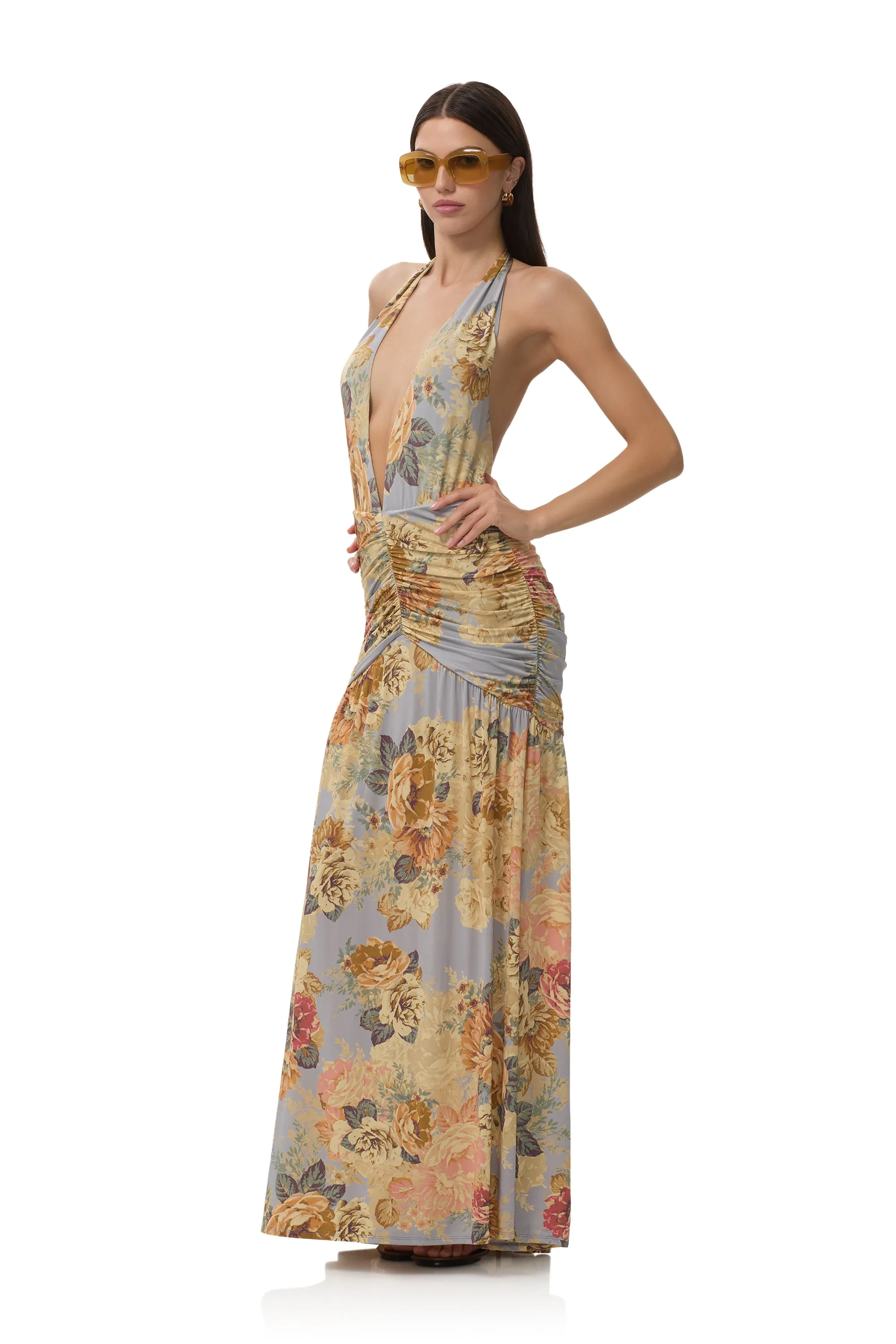 Cadiz Dress - Slate Bloom Gender Fluid Kind Glow