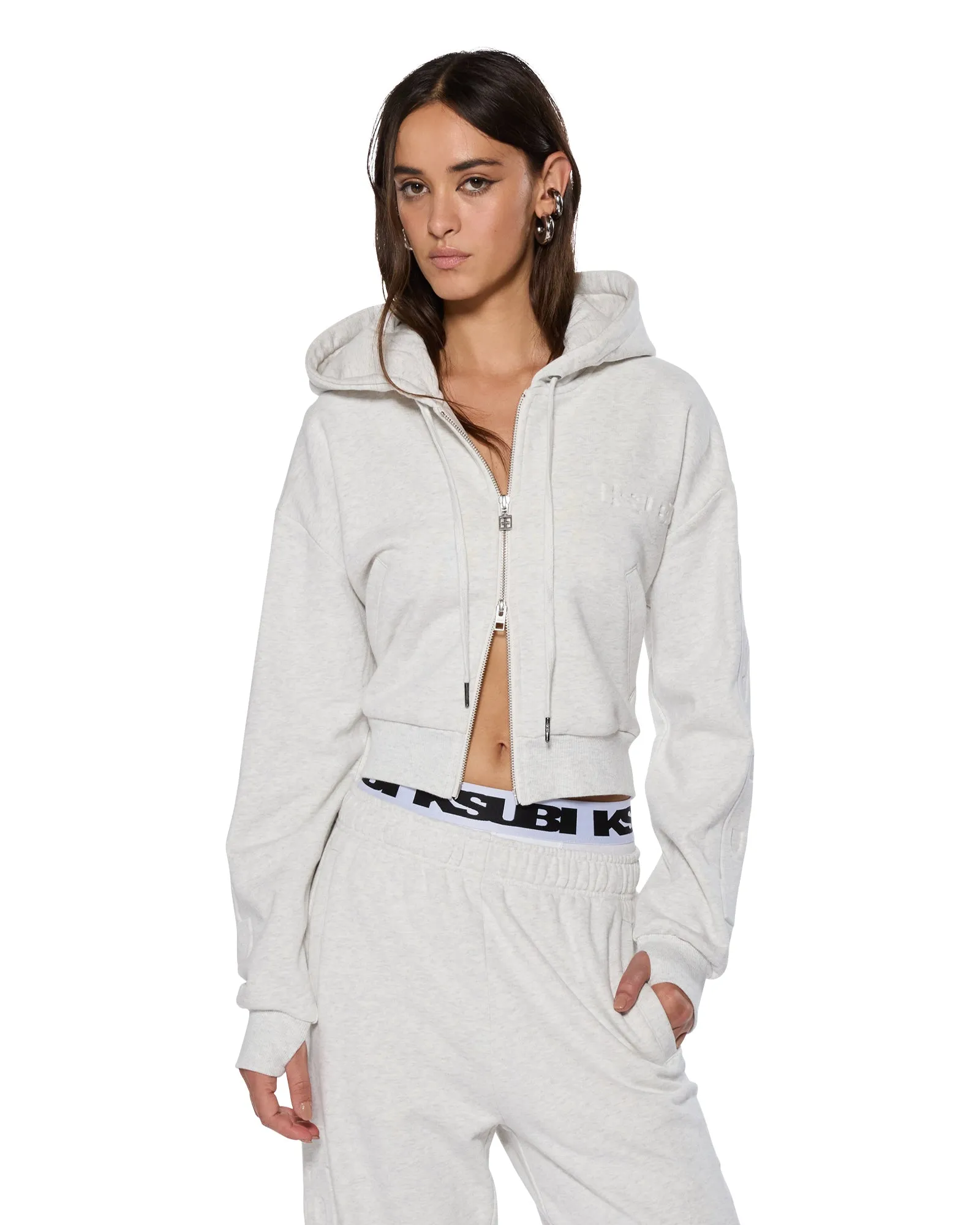 Reinforced Shoulder Seams Casual Knit Layer SOTT ORIGIN HOODIE SNOW MARLE