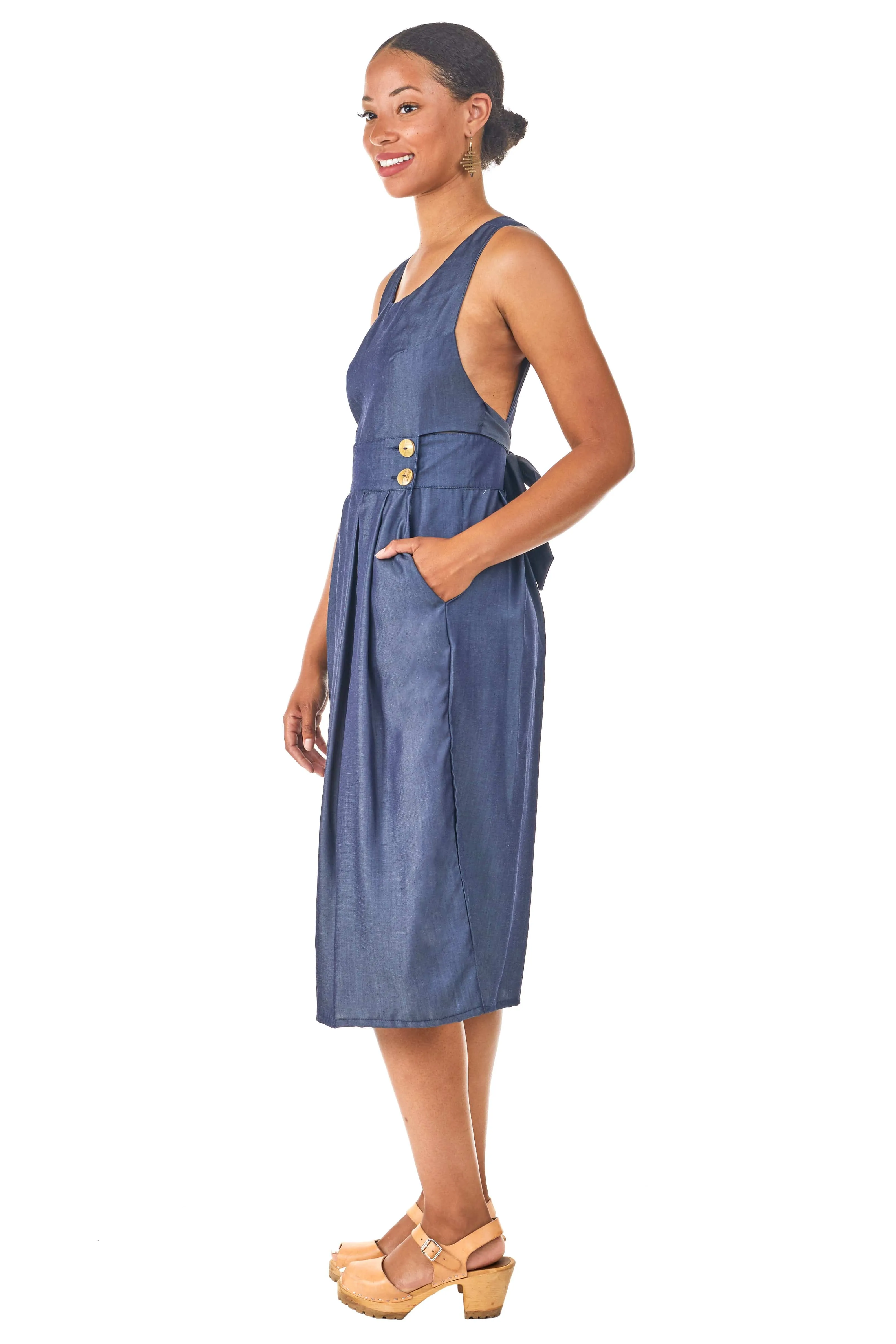 Chic and Flattering Brigid Jumper in Indigo Tencel