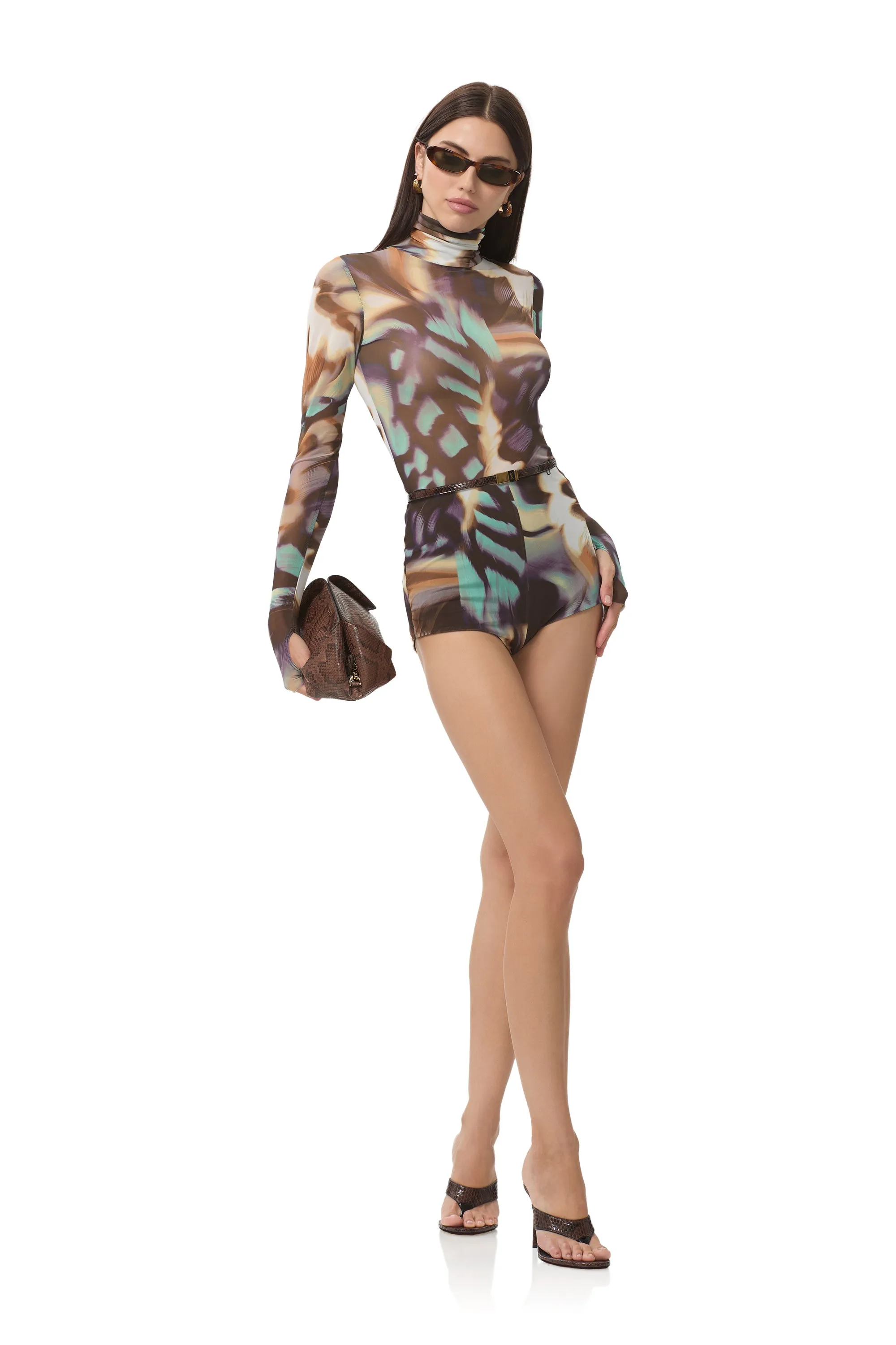 Yves Hot Short - Feather Swirl Dynamic Flex Panels EcoFriendlyDye