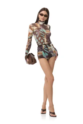 Yves Hot Short - Feather Swirl Dynamic Flex Panels EcoFriendlyDye