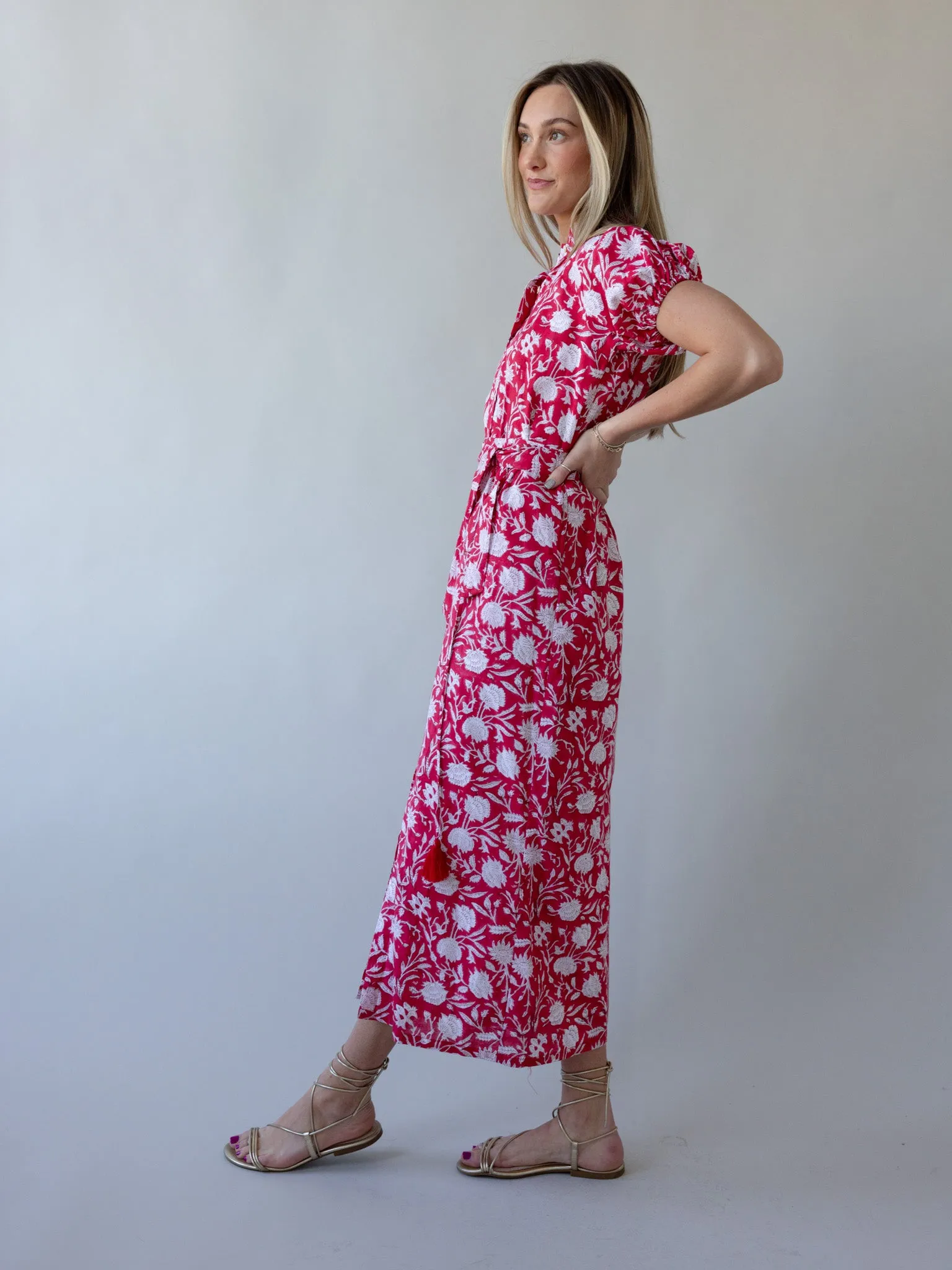 Comfy and Cozy Maison De Frederic Red Maxi Dress