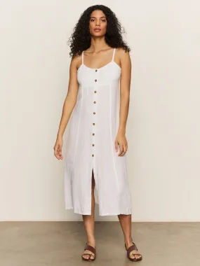 Light Bow Wilder Linen Dress Bleached White
