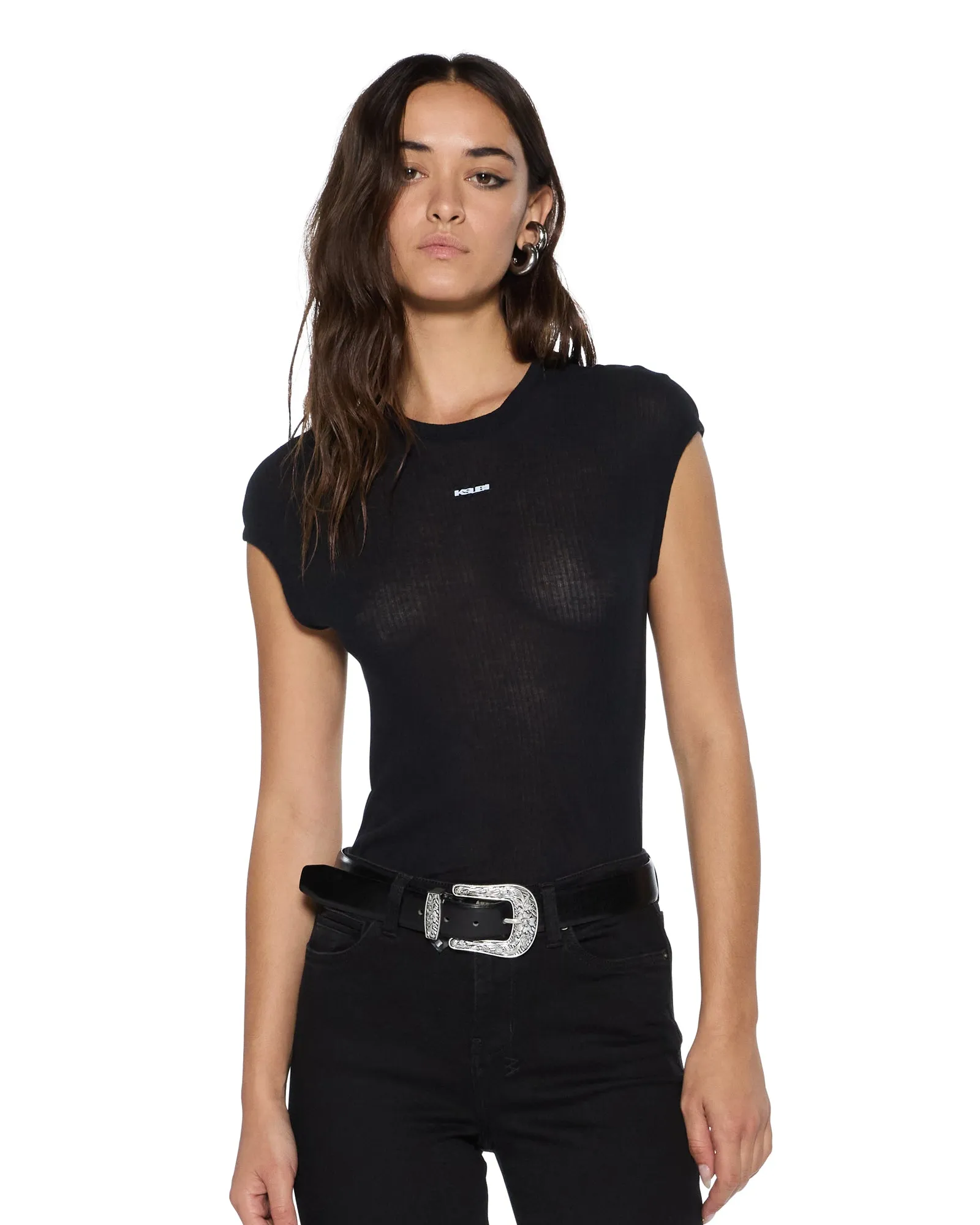 BrushedInnerSurface STAPLE SS TEE BLACK SHEER