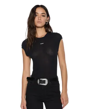 CompressionTechnology Recycled Polyester STAPLE SS TEE BLACK SHEER