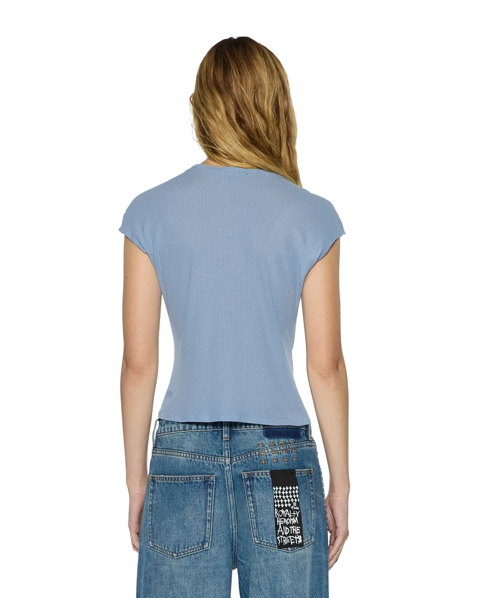 Bluesign Approved Material STAPLE SS TEE ICE BLUE SHEER
