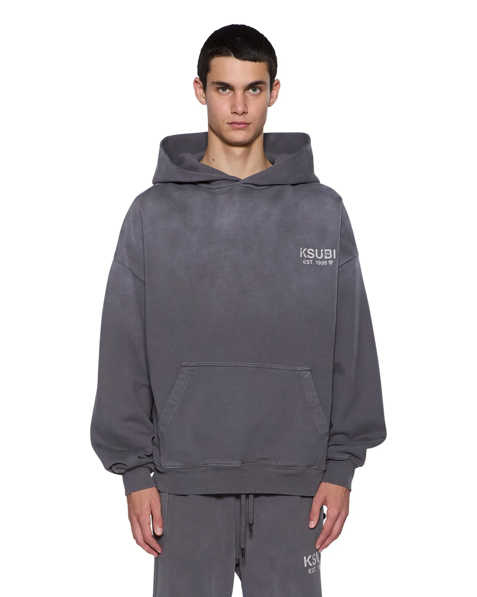 STATE EKCESS HOODIE CHARCOAL FADE Fray Resistant Edges