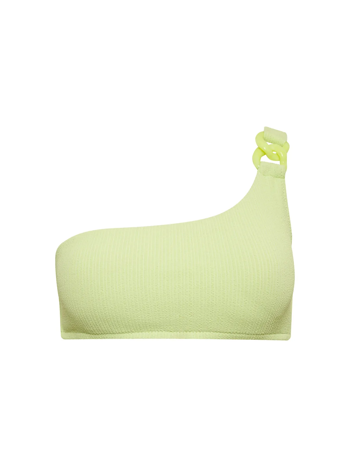 Stay Connected One-Shoulder Bikini Top Daiquiri Eco Friendly Blend Curved Hemline