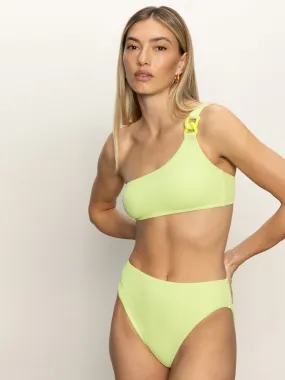 Stay Connected One-Shoulder Bikini Top Daiquiri High Collar Protection Design