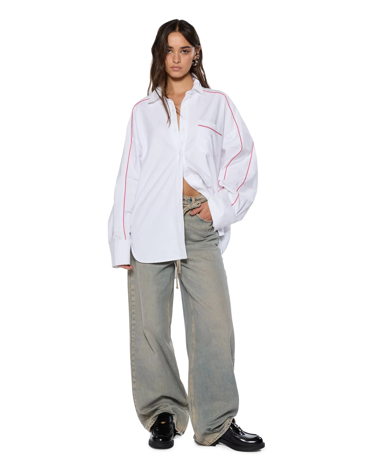 Sustainable Manufacturing Process FlexibleCuff STINGER ASTRA LS SHIRT WHITE/RED