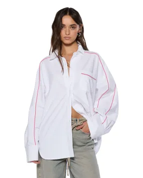 STINGER ASTRA LS SHIRT WHITE/RED Laser Cut Edges