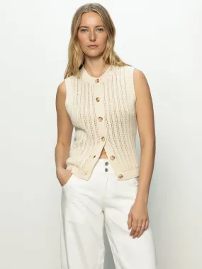Trendy Tops Pointelle Shell Sweater Eco Natural