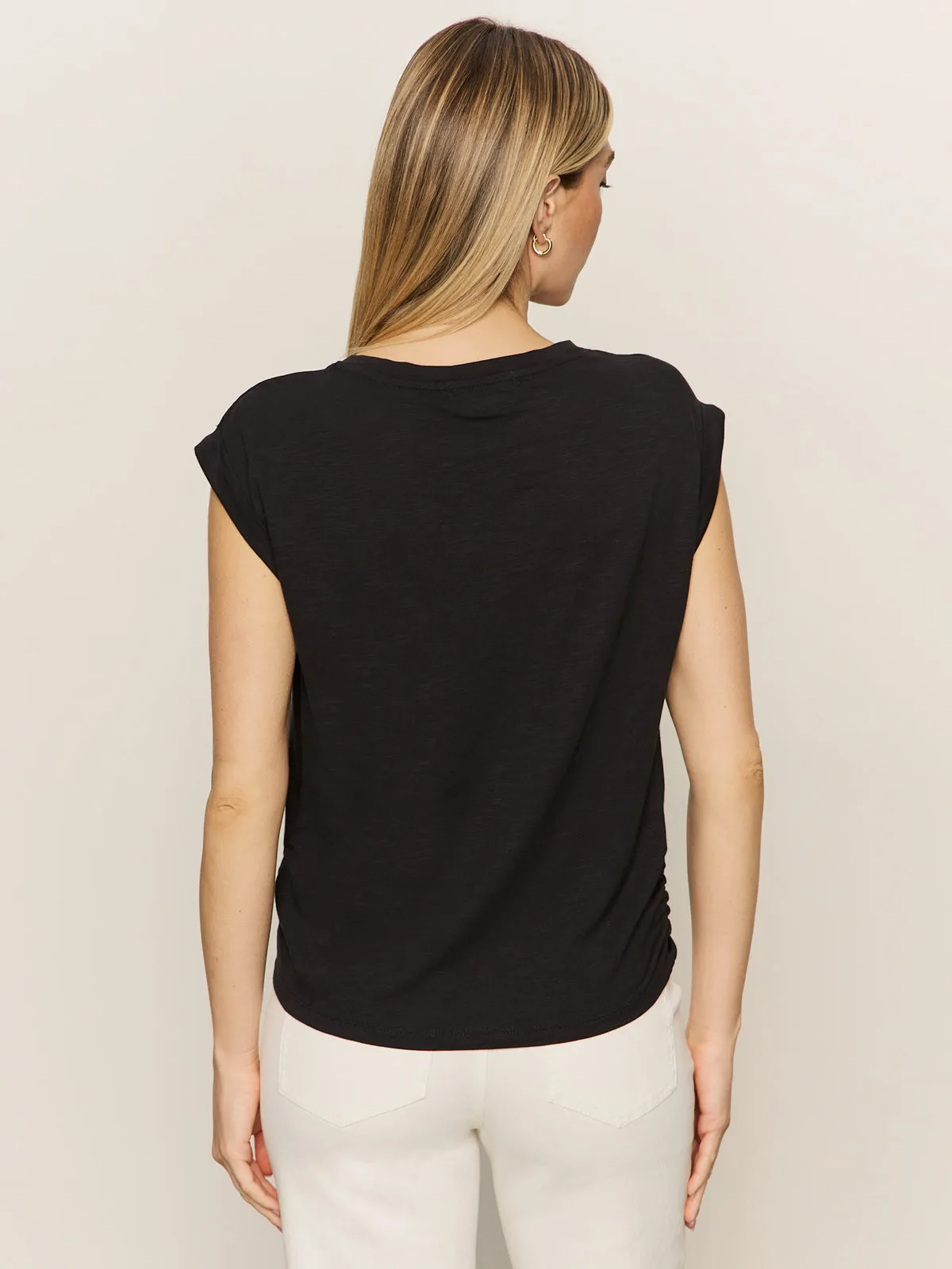 Knotted Muscle Tee Black Easy Fit Wear Formal Occasion