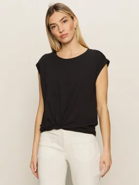 Complementary Colors Timeless and Chic Knotted Muscle Tee Black