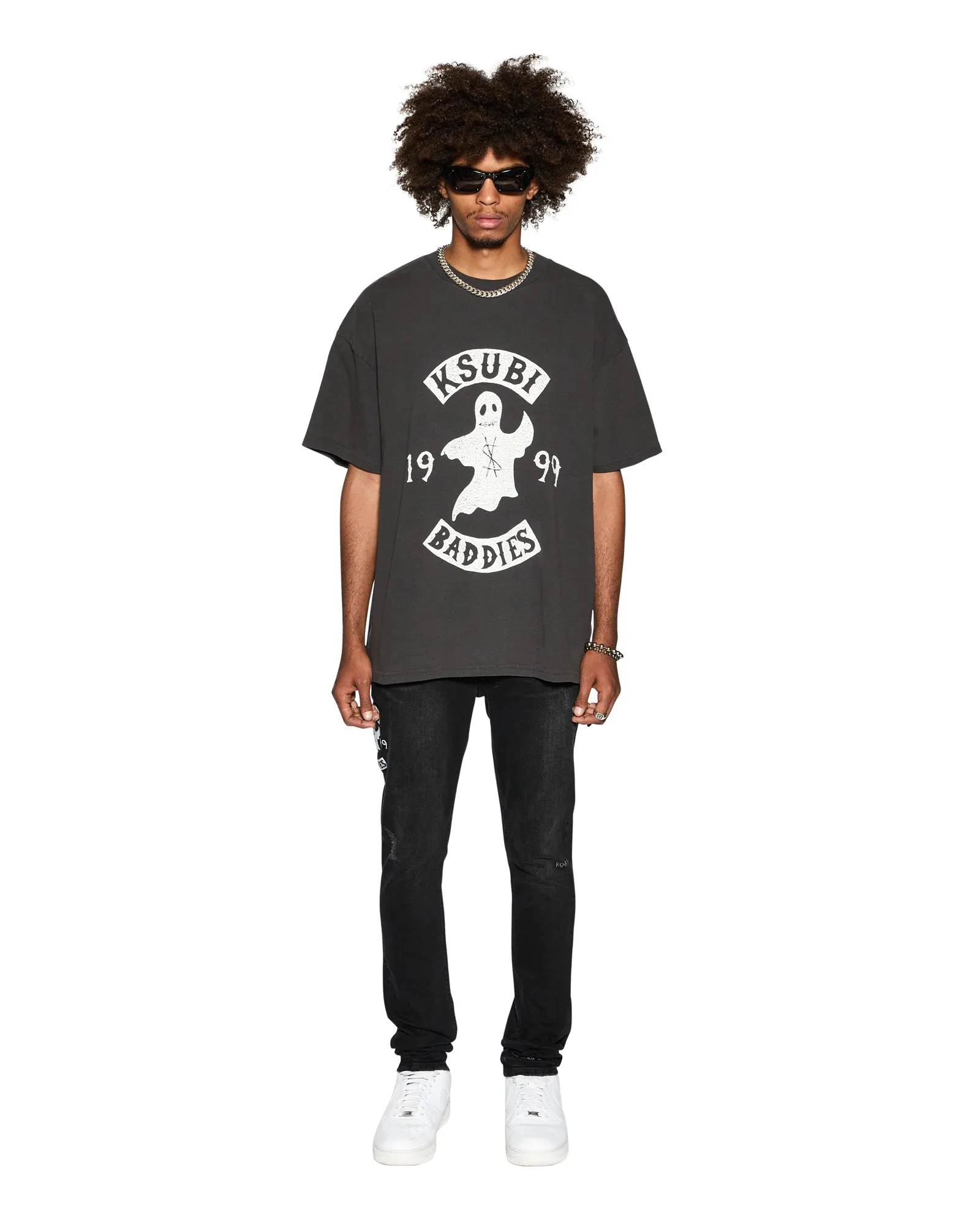 BADDIES EKCESS SS TEE FADED BLACK Stretchable Best Seller