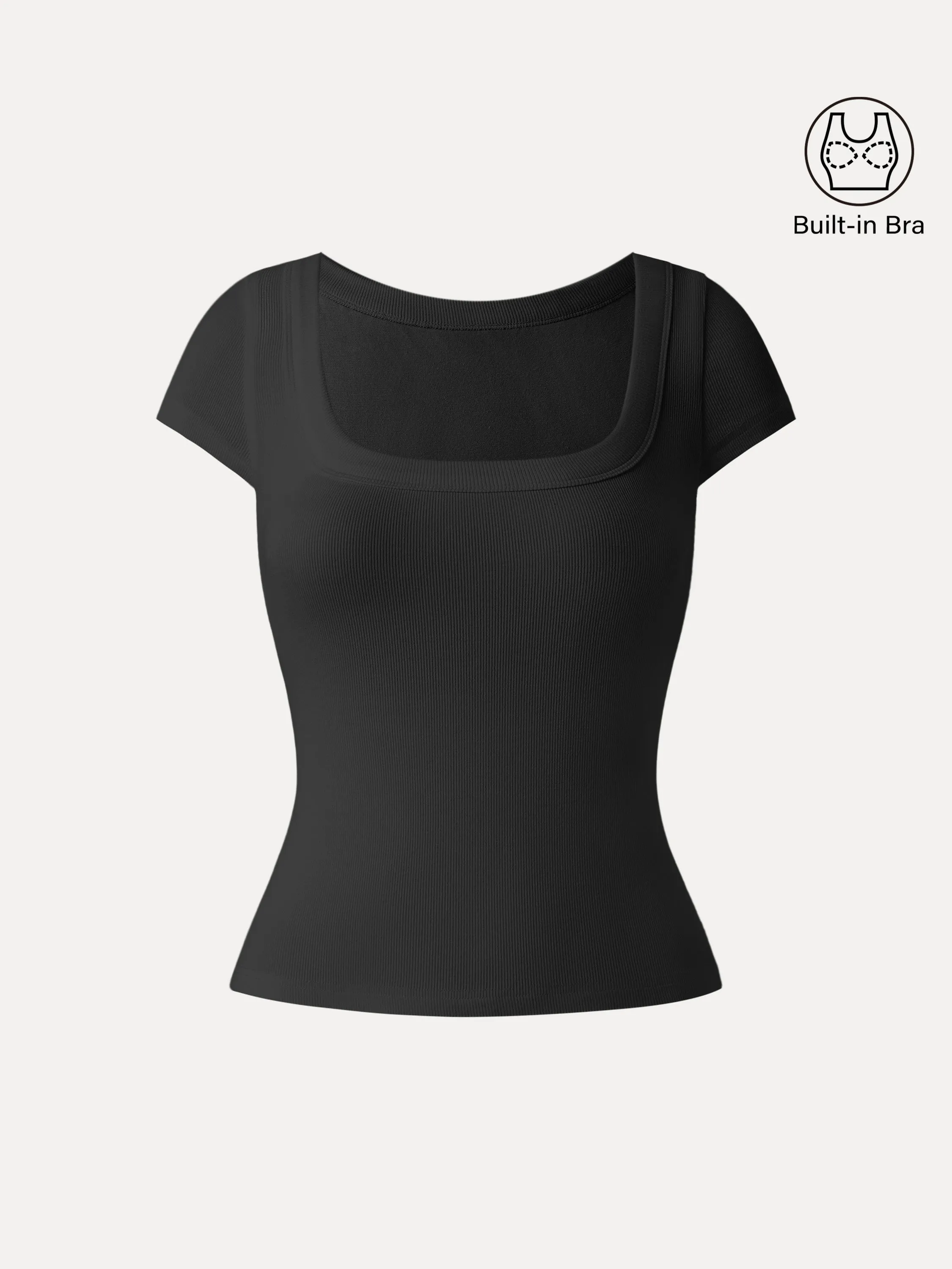 Stretch Cotton Square Neck Cap Sleeve Brami Self Fabric Tie Closure RecycledBlend