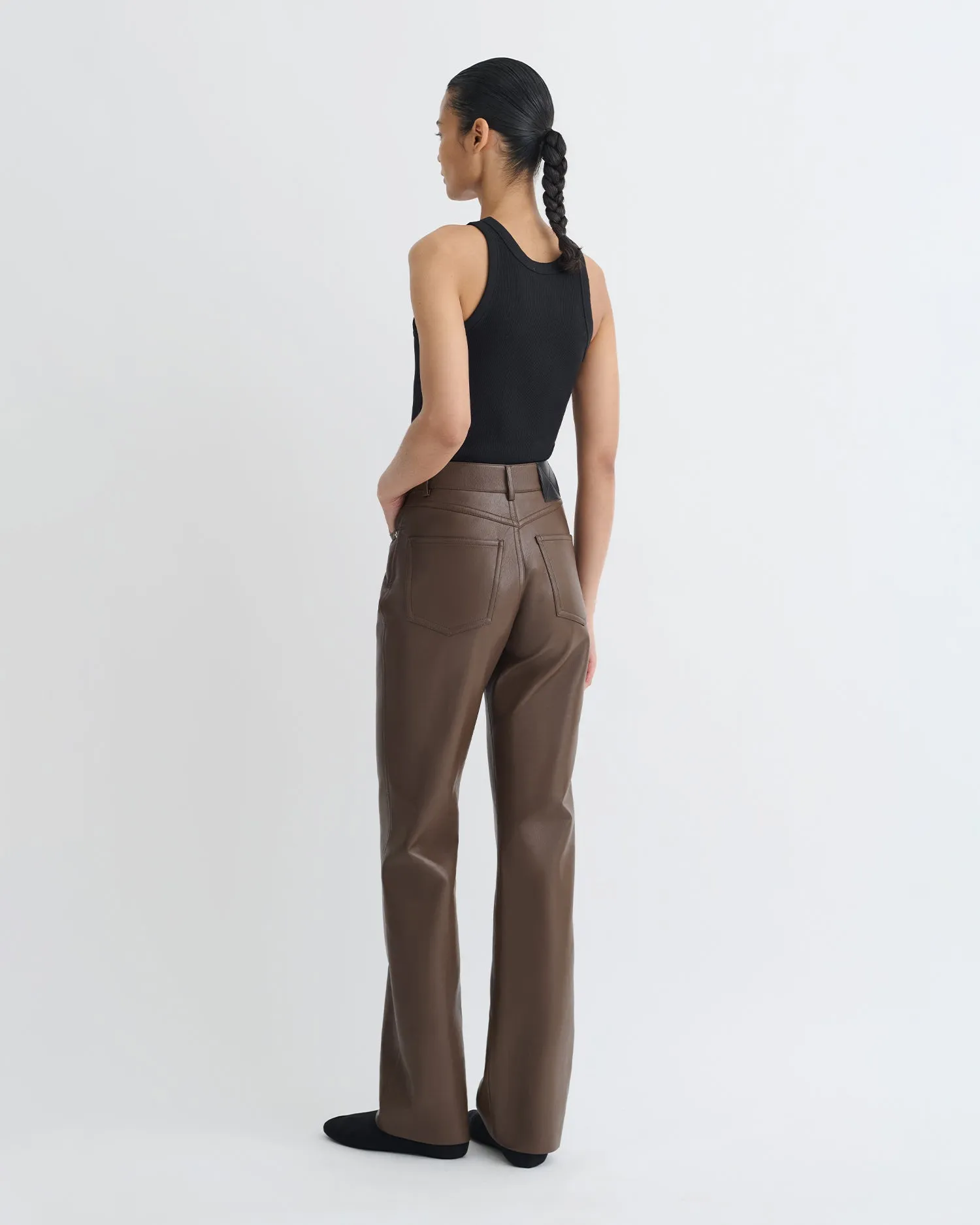 Simple Cut Seldes - Regenerated Leather Pants - Chocolate