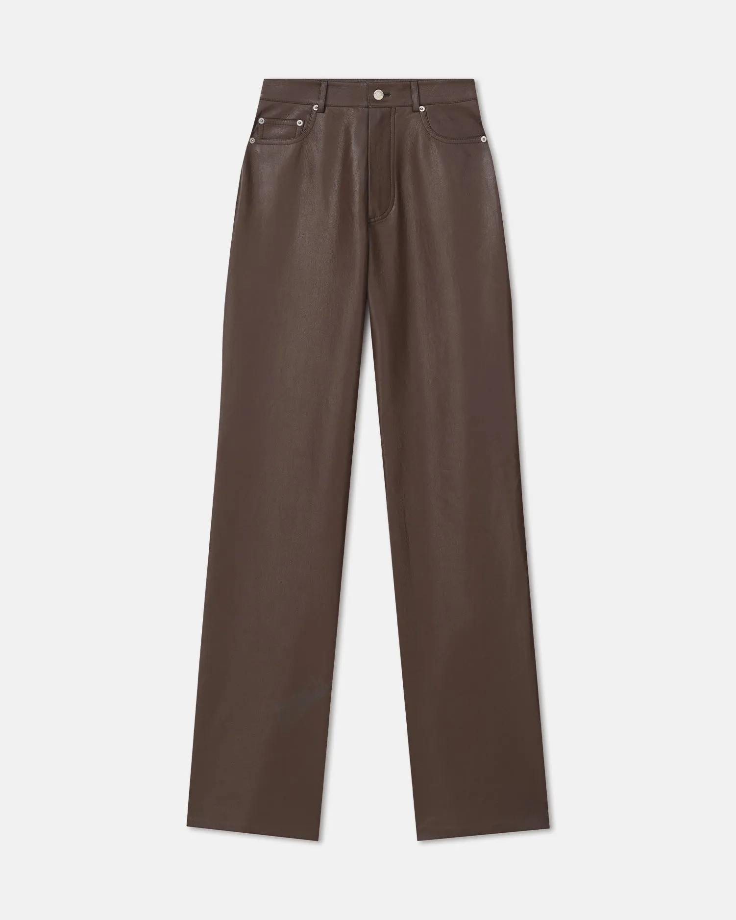 Classic Elegance Multipurpose Design Seldes - Regenerated Leather Pants - Chocolate