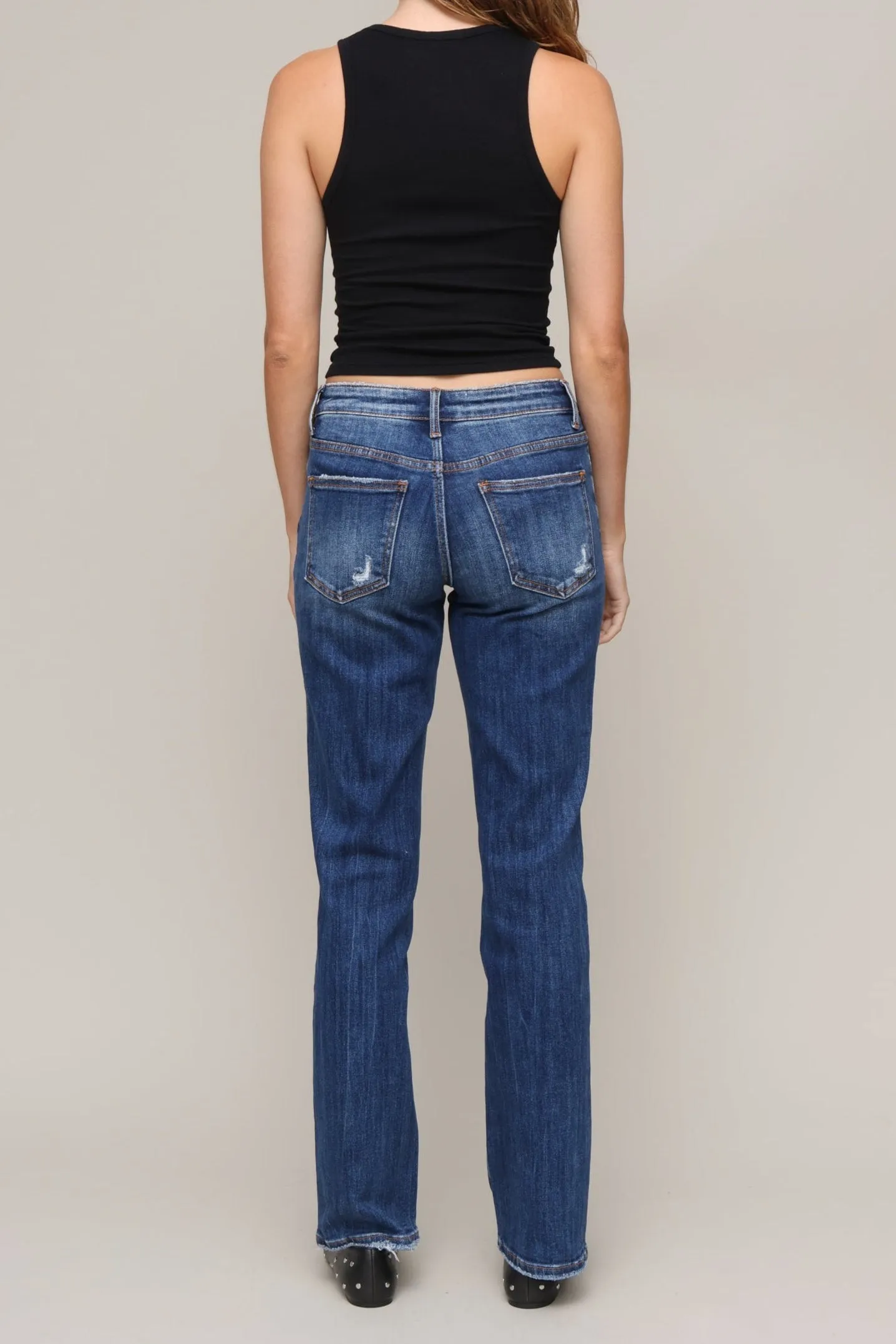 Rolled Hem Detailing Oversized Collar Gigi Rib Tank