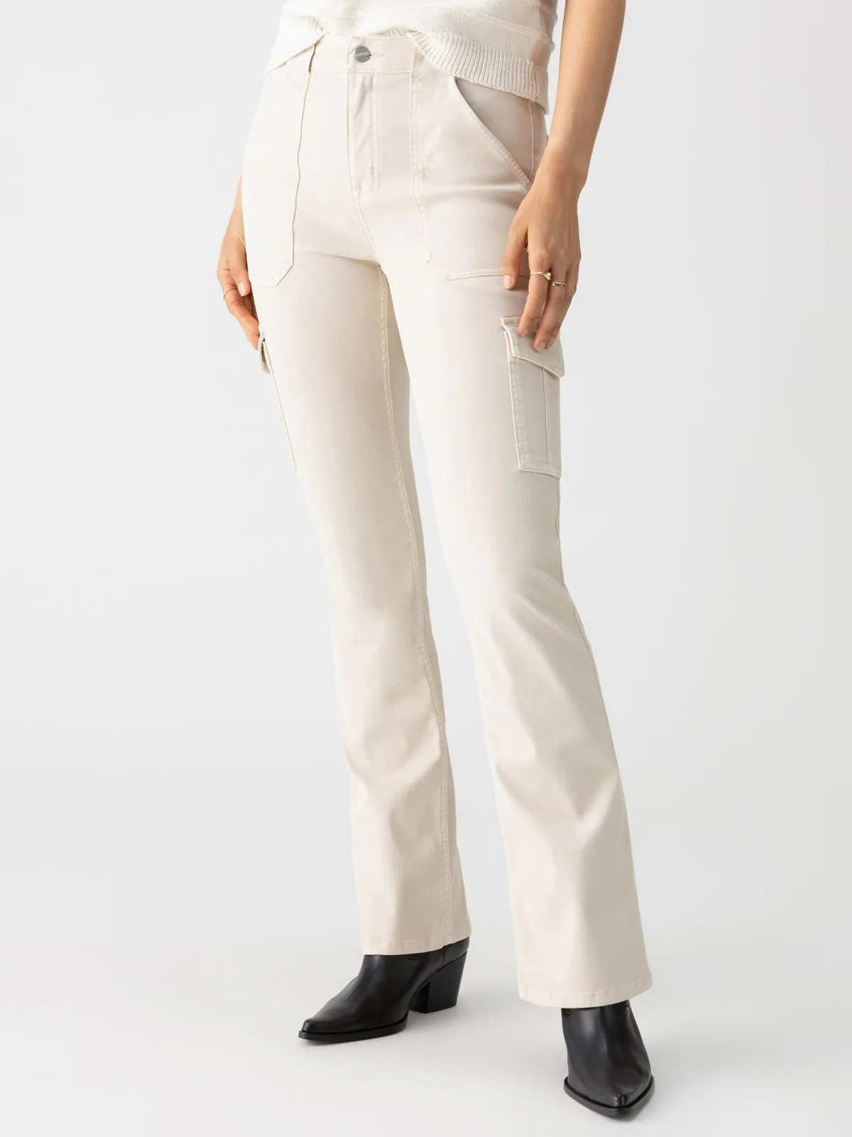Ripstop Texture Sculpted Hayden Bootcut Standard Rise Pant Toasted Almond