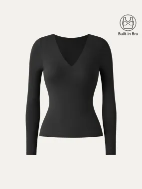 V-neck Long Sleeve New Airy Brami Microfiber Technology Elegant Look