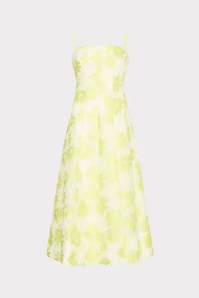 Rose Soft Lined interior Striped Floral Fil Coup?? Dress