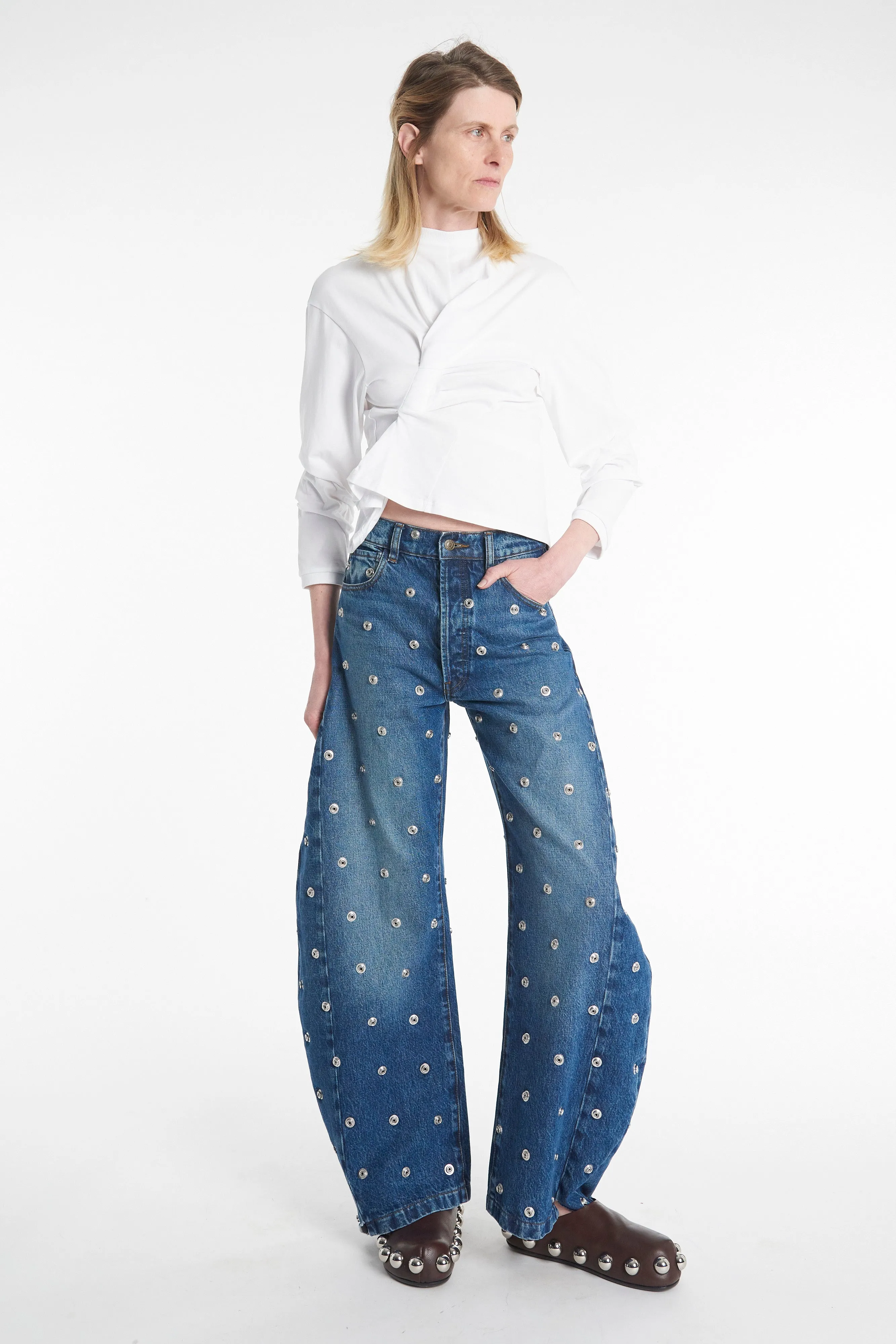 Spring Attire Studded Organic Jeans Blue Denim