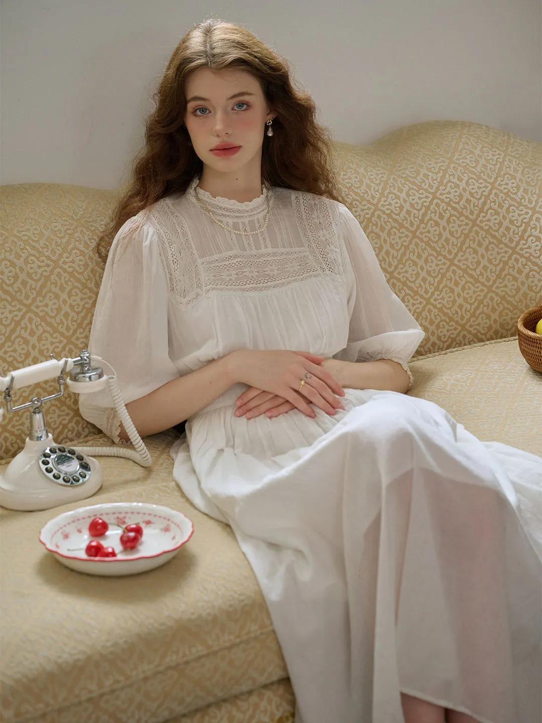 Averie Lace Panel White Dress Subtle Look