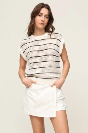 Smooth Stitching Slim Fit Design Ines Stripe Sweater