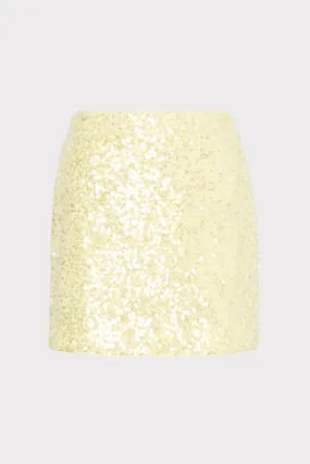 Side Pockets Modern Mini Stretch Sequin Skirt